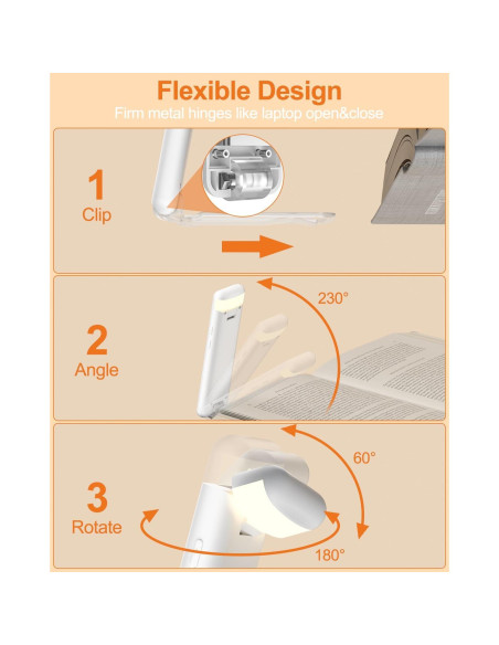 Luz de Lectura Recargable NeonIt T06 LED 3 Colores 5 Brillos