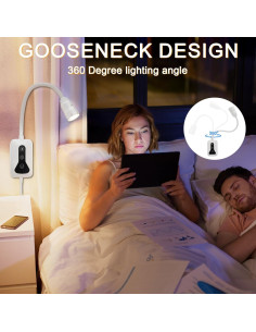 Luz de Lectura Montada en Pared HUAEU LED Regulable 2 Paquete 2