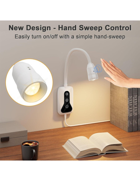 Luz de Lectura Montada en Pared HUAEU LED Regulable 2 Paquete