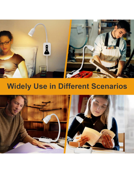 Luz de Lectura Montada en Pared HUAEU LED Regulable 2 Paquete