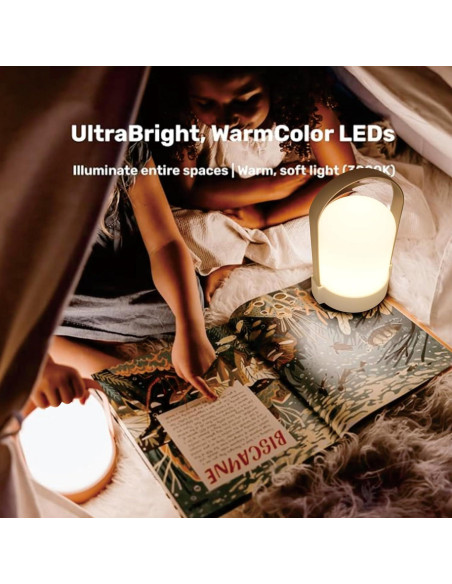 Lámpara LED portátil YONIKU IP44 recargable USB-C 600mAh