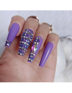 Uñas Postizas Moradas ZYBUXY 24 Piezas Acrílico DIY 2