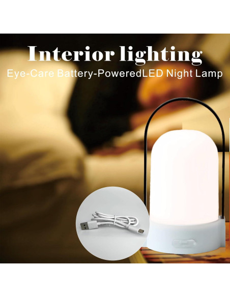 Lámpara LED portátil YONIKU IP44 recargable USB-C 600mAh