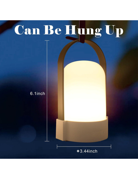 Lámpara LED portátil YONIKU IP44 recargable USB-C 600mAh