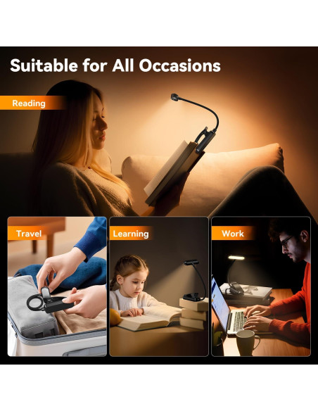 Luz de Lectura Recargable Sotipevs YD-388 Negra 20 LED 100H