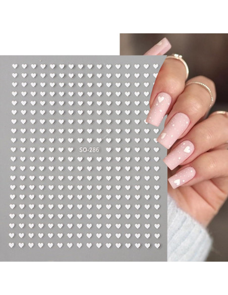 6 Hojas Calcomanías de Uñas Corazón Brillantes BSBTBZ