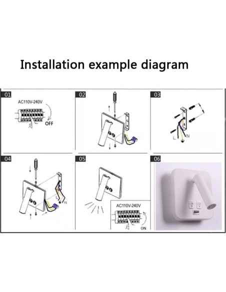 Luz de Pared LED AIRTWESD con Carga USB 13W 3000K Blanca