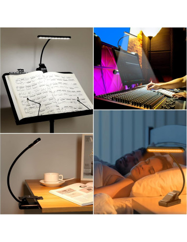 Luz de Atril LED iGoober Recargable USB-C 28 Perlas 4 Colores