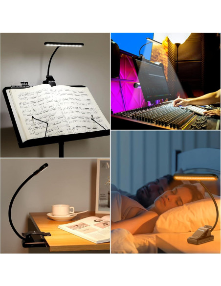 Luz de Atril LED iGoober Recargable USB-C 28 Perlas 4 Colores