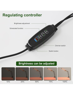 Luz de Cultivo LED BS&S 20W con Temporizador y Dimmable 2