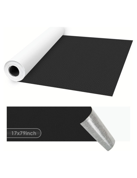 Parche de Reparación de Cuero Autoadhesivo SOTISI 43x200 cm Negro