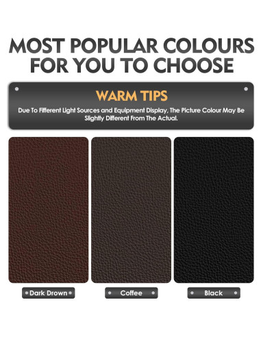 Parche de Reparación de Cuero Autoadhesivo SOTISI 43x200 cm Negro