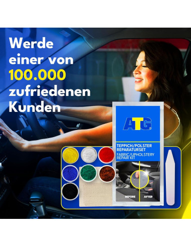 Kit de Reparación de Tapicería ATG - 8-10 Reparaciones - Tela y Cuero