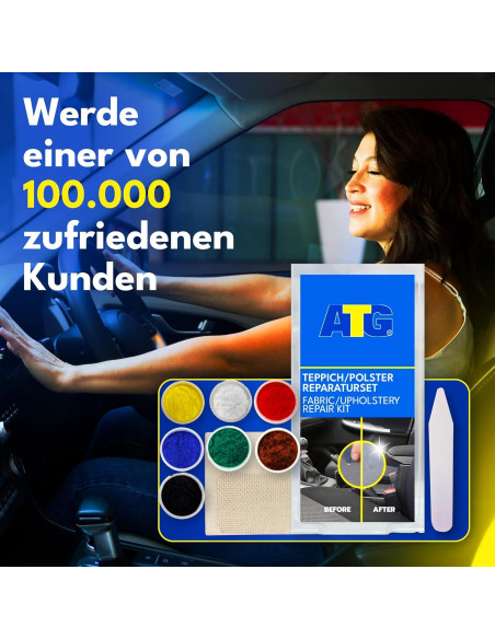 Kit de Reparación de Tapicería ATG - 8-10 Reparaciones - Tela y Cuero