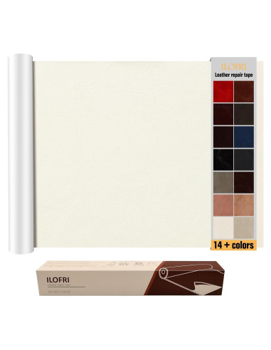 Parche de Reparación de Cuero ILOFRI 43x152 cm Autoadhesivo Blanco