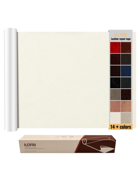Parche de Reparación de Cuero ILOFRI 43x152 cm Autoadhesivo Blanco