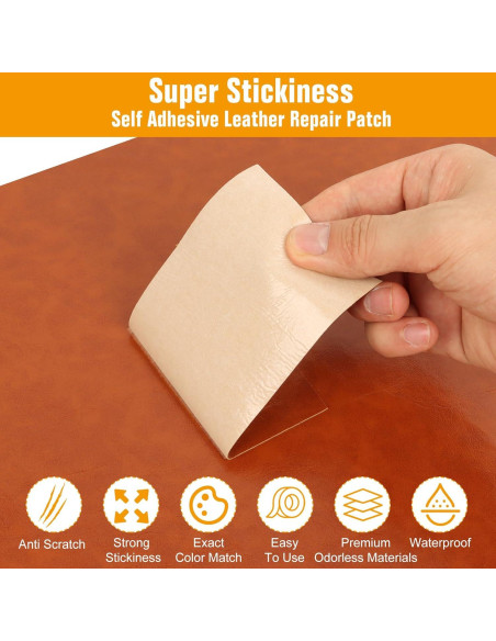 Parche de Reparación de Cuero ILOFRI 43x152 cm Autoadhesivo Blanco