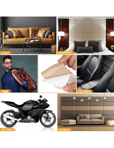 Parche de Reparación de Cuero ILOFRI 43x152 cm Autoadhesivo Blanco