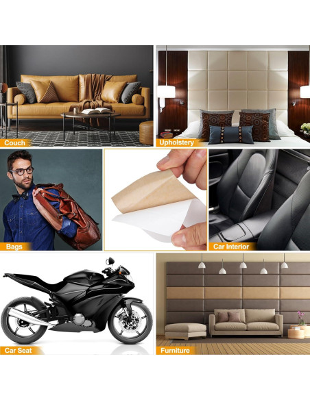 Parche de Reparación de Cuero ILOFRI 43x152 cm Autoadhesivo Blanco