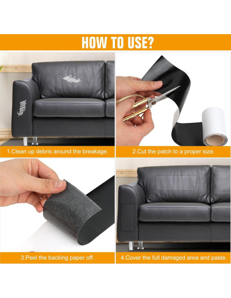 Parche de Reparación de Cuero ILOFRI 43x152 cm Autoadhesivo Blanco