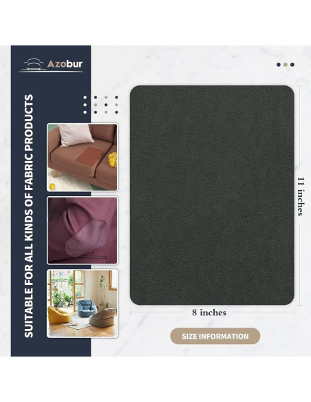 Parche Autoadhesivo de Terciopelo Azobur 20x28 cm Gris Oscuro