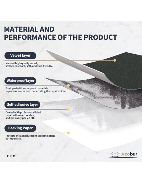Parche Autoadhesivo de Terciopelo Azobur 20x28 cm Gris Oscuro