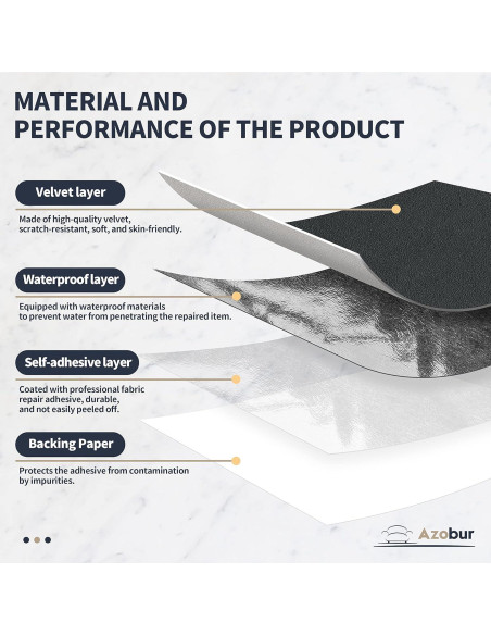 Parche Autoadhesivo de Terciopelo Azobur 20x28 cm Gris Oscuro