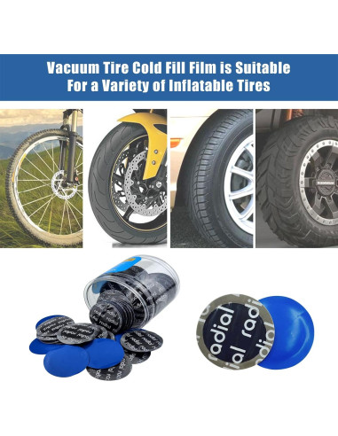 Kit de Parche de Reparación de Neumáticos Flylin 80 Pcs 58mm