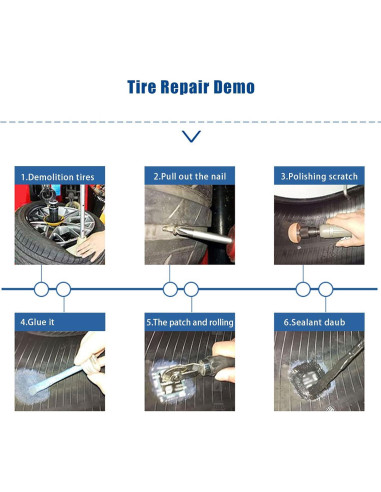 Kit de Parche de Reparación de Neumáticos Flylin 80 Pcs 58mm