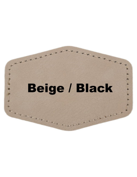 Parches de cuero sintético Genérico 7.62x5.08 cm Beige/Negro