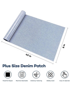 Parche de Denim Azobur 20x102 cm para Reparación y Decoración 2