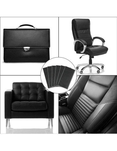 Parche de Reparación de Cuero Autoadhesivo Acxico 6 Piezas 15x25cm