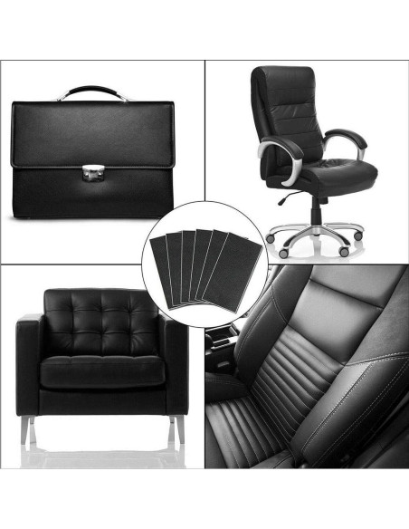 Parche de Reparación de Cuero Autoadhesivo Acxico 6 Piezas 15x25cm