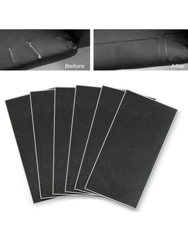 Parche de Reparación de Cuero Autoadhesivo Acxico 6 Piezas 15x25cm