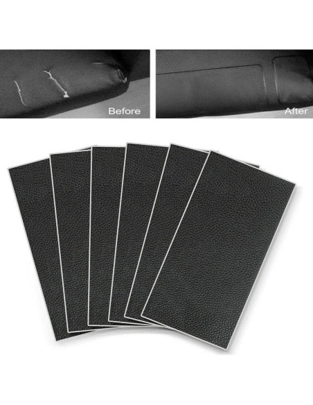 Parche de Reparación de Cuero Autoadhesivo Acxico 6 Piezas 15x25cm