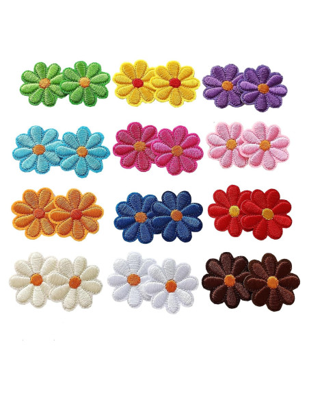 24 Parches Bordados Coloridos MISDONR para Planchar y Coser