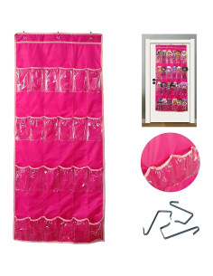 Organizador Colgante de Juguetes Helimwint Rosa 24 Bolsillos 2