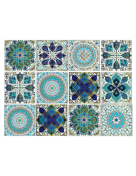 12 Piezas Pegatinas de Azulejos GZsenwo 15x15 cm Marroquíes 12 Piezas Pegatinas de Azulejos GZsenwo 15x15 cm Marroquíes