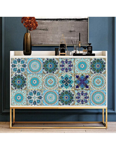 12 Piezas Pegatinas de Azulejos GZsenwo 15x15 cm Marroquíes