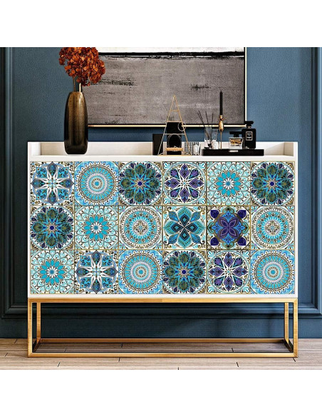 12 Piezas Pegatinas de Azulejos GZsenwo 15x15 cm Marroquíes 12 Piezas Pegatinas de Azulejos GZsenwo 15x15 cm Marroquíes