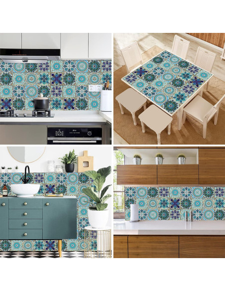 12 Piezas Pegatinas de Azulejos GZsenwo 15x15 cm Marroquíes 12 Piezas Pegatinas de Azulejos GZsenwo 15x15 cm Marroquíes
