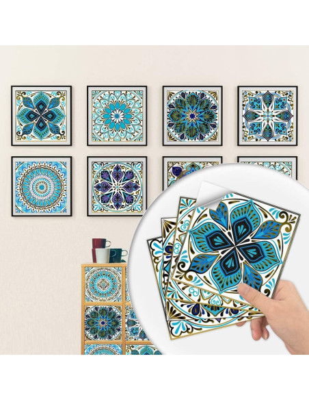 12 Piezas Pegatinas de Azulejos GZsenwo 15x15 cm Marroquíes 12 Piezas Pegatinas de Azulejos GZsenwo 15x15 cm Marroquíes