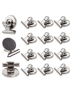 Clips Magnéticos Fuertes Ninth Five - 12 Piezas 31mm Plata