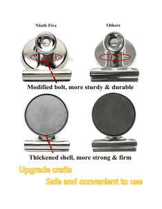 Clips Magnéticos Fuertes Ninth Five - 12 Piezas 31mm Plata 2