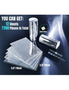 Espejos autoadhesivos AIVS 5x5 mm, 7200 piezas para manualidades 2