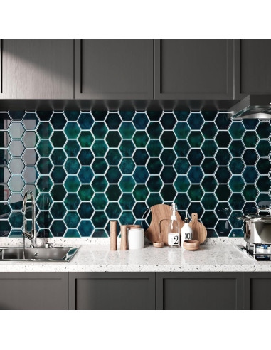 Azulejos Autoadhesivos CRE8TIVE 4 Hojas 30.48x30.48cm Verde Esmeralda