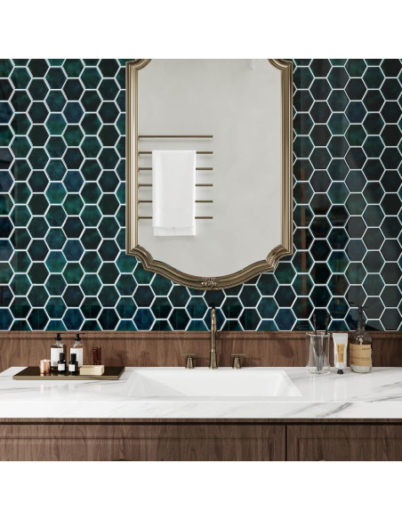 Azulejos Autoadhesivos CRE8TIVE 4 Hojas 30.48x30.48cm Verde Esmeralda Azulejos Autoadhesivos CRE8TIVE 4 Hojas 30.48x30.48cm Verde Esmeralda