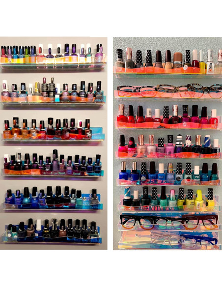 Estante para Esmalte de Uñas YMVV, 6 Piezas Iridiscentes