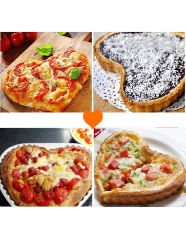 Juego de 6 Moldes para Tartas Mini Cyimi 10 cm Corazón Antiadherente