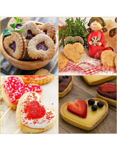 Juego de 6 Moldes para Tartas Mini Cyimi 10 cm Corazón Antiadherente